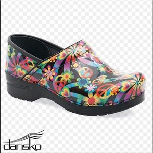 dansko peace and love clogs